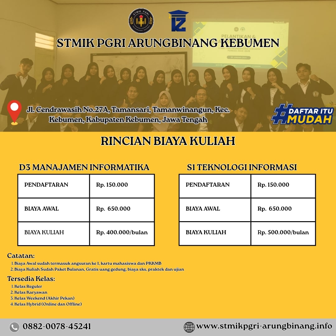 Akun Media Sosial Kampus STMIK PGRI Arungbinang Kebumen