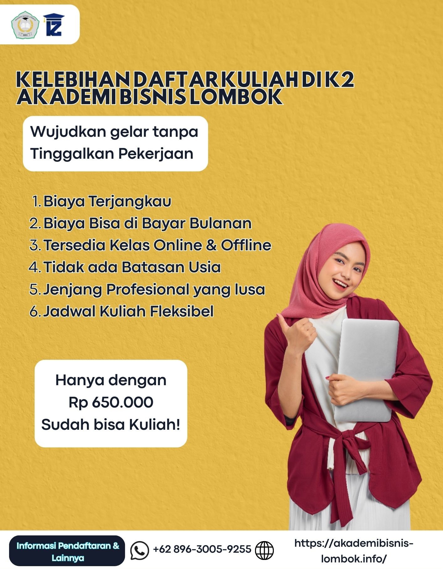 Kelebihan daftar Kuliah di K2 Akademi Bisnis Lombok