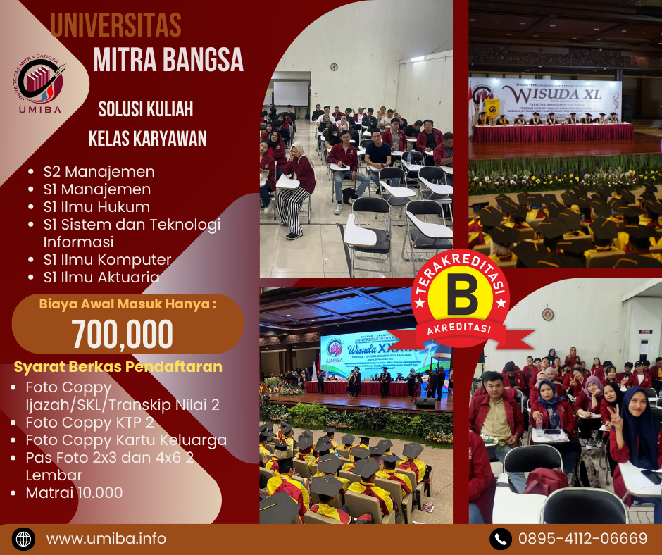 Universitas Mitra Bangsa Program Kelas Reguler dan RPL Tahun Ajaran 2025
