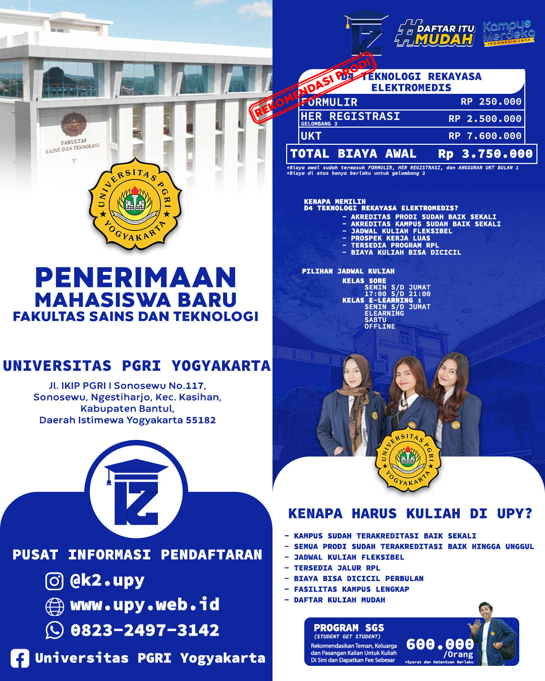 Rekomendasi Kuliah Teknologi Rekayasa Elektromedis Kelas Weekend di Jogja Tersedia Jalur RPL di Univ