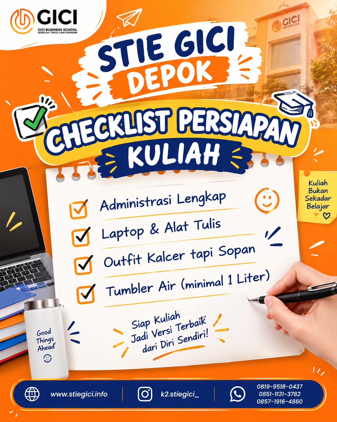 Checklist Persiapan Kuliah untuk Mahasiswa Baru STIE GICI Depok