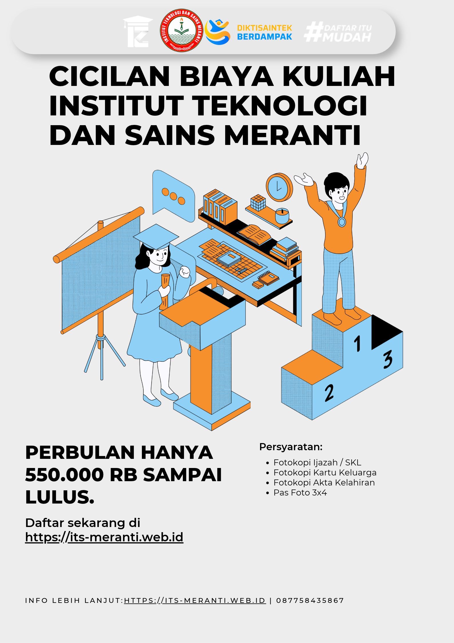 Cicilan biaya kuliah Institut Teknologi  Dan Sains Meranti
