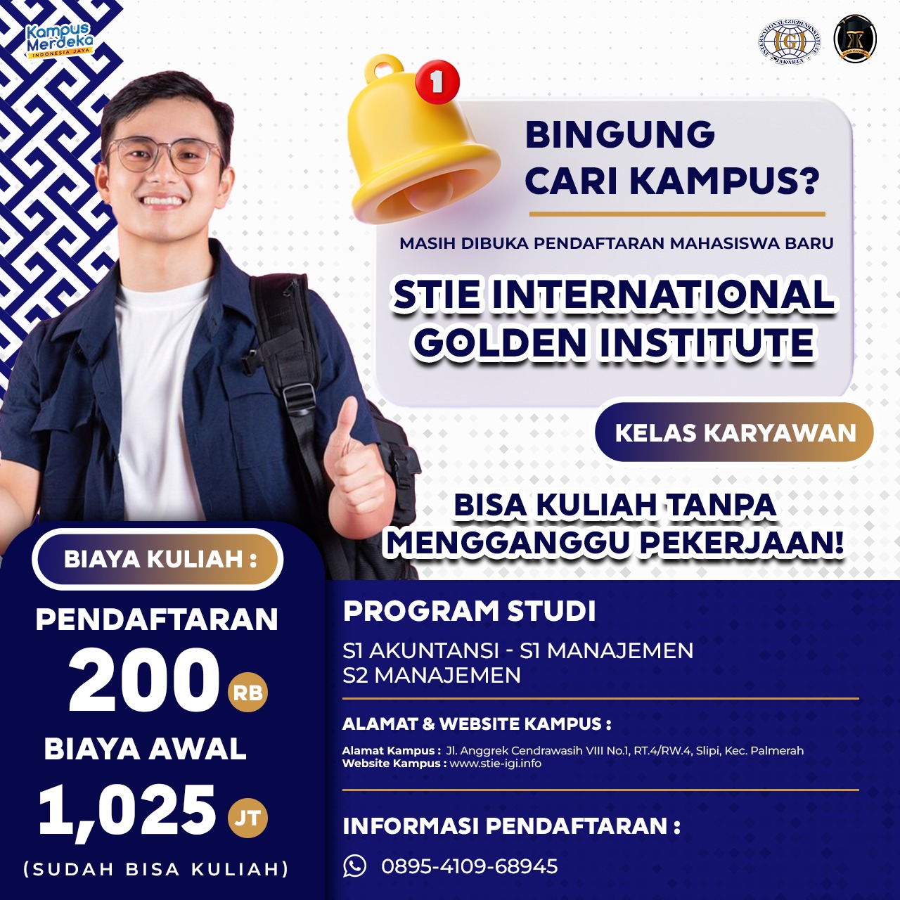 Daftar Kuliah Itu Mudah Di Kampus STIE IGI ( Kelas Karyawan )