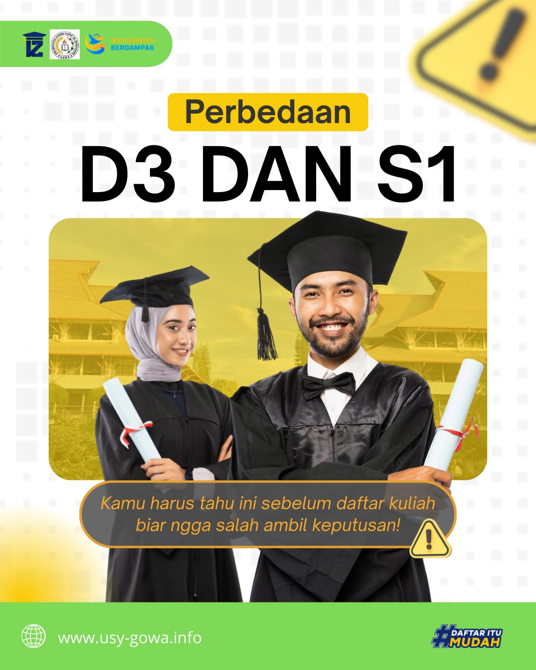 Perbedaan D3 dan S1 Universitas Syekh Yusuf Al Makassari