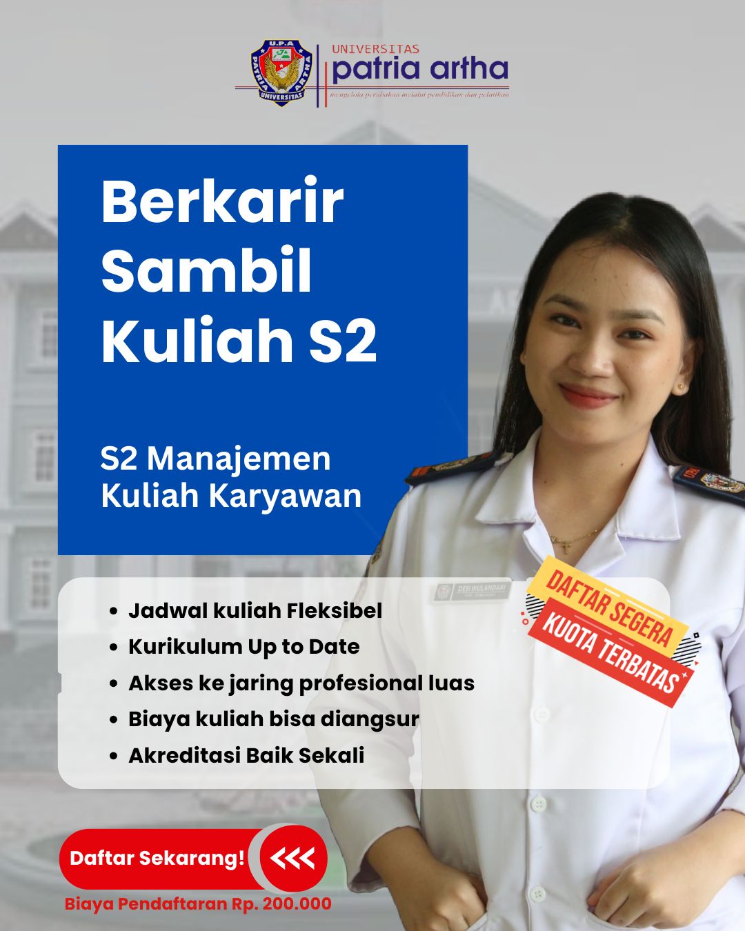 Jadwal Kuliah S2 Manajemen Universitas Patria Artha