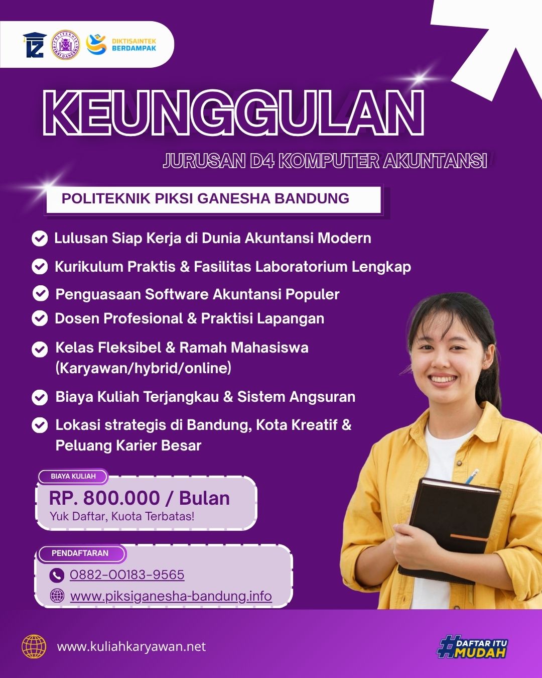 Kuliah Fleksibel di Politeknik Piksi Ganesha Bandung Jurusan D4 Komputer Akuntansi