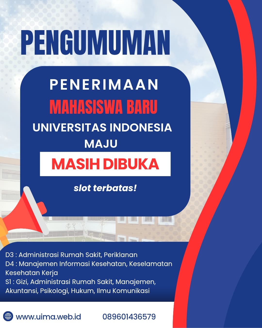 Penerimaan Mahasiswa Baru Kelas Karyawan Universitas Indonesia Maju Masih Dibuka