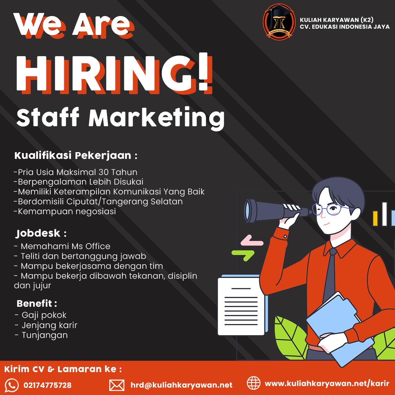 Dibutuhkan Staff Marketing 