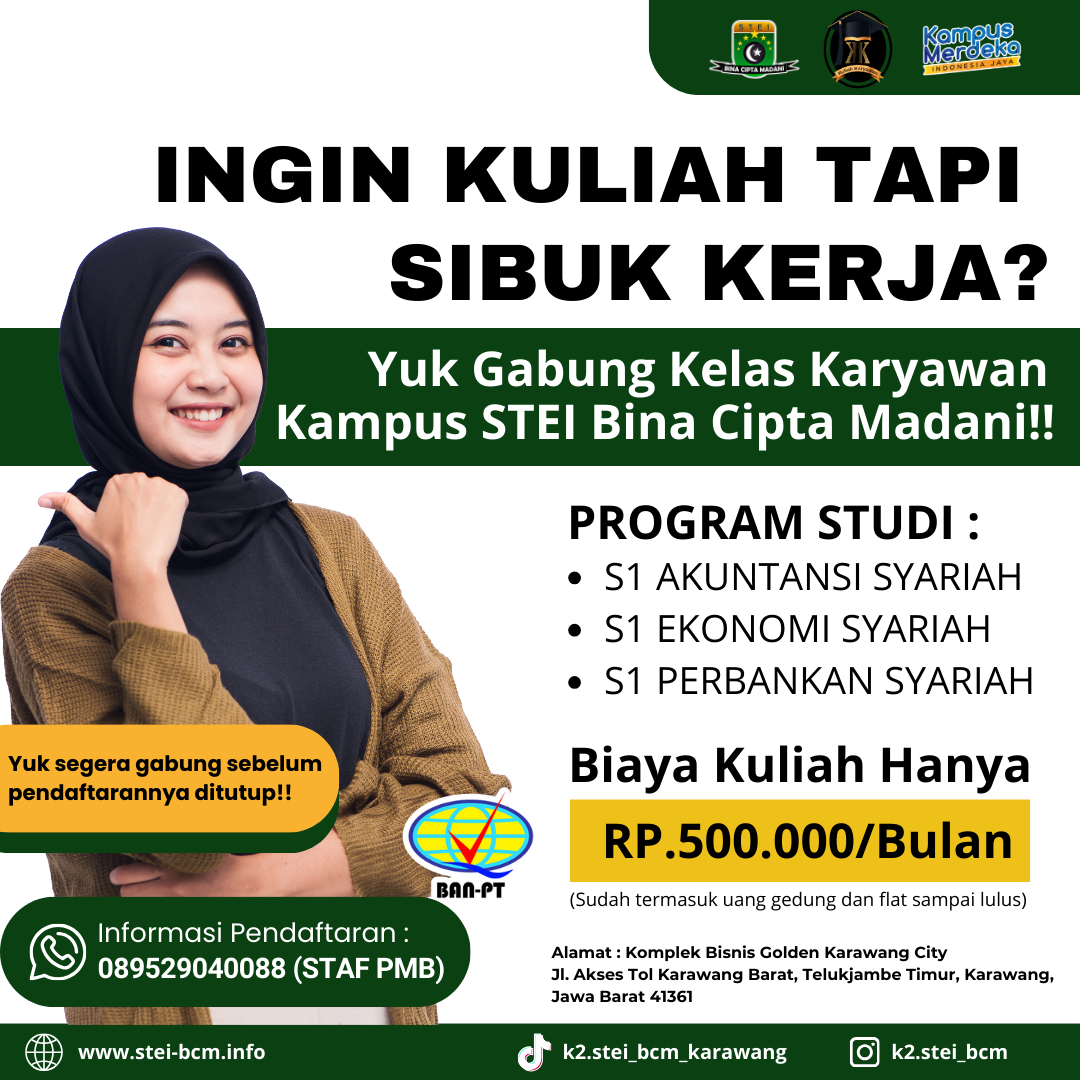 Batas akhir pendaftaran kuliah STEI BCM Karawang