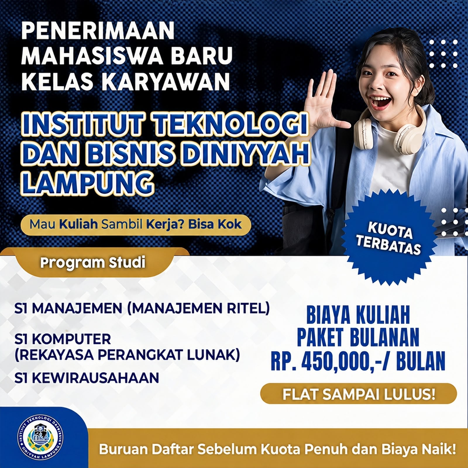 Penerimaan Mahasiswa Baru Kelas Karyawan Kampus INSTIDLA LAMPUNG 