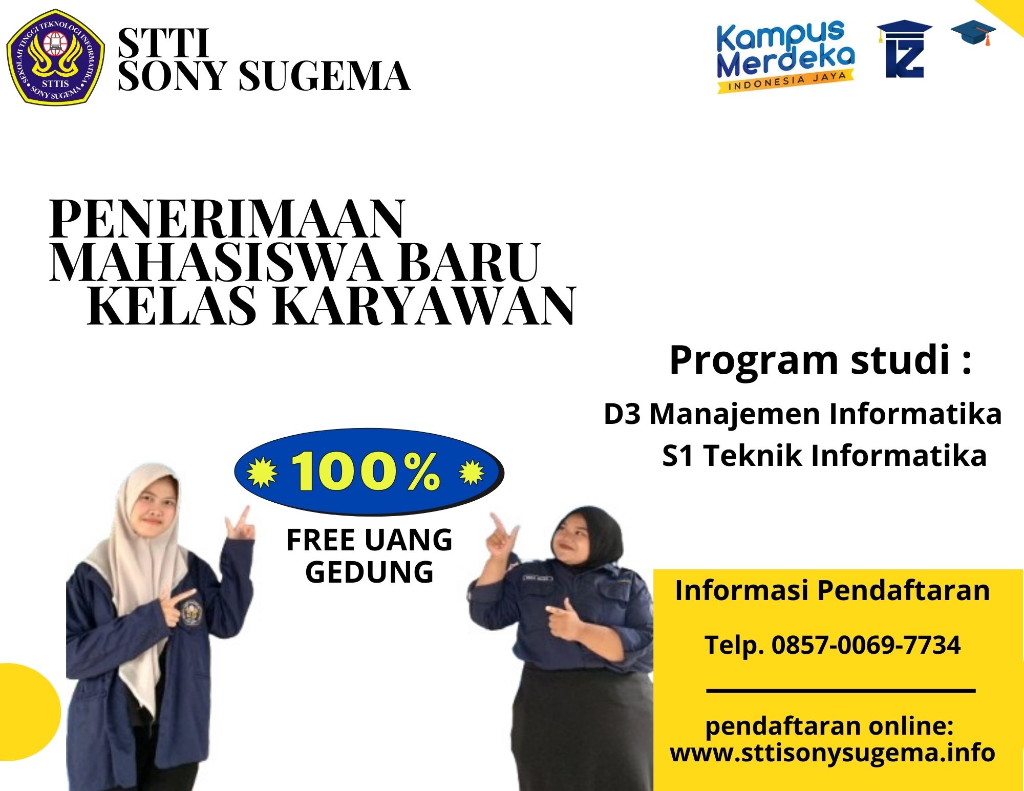 Info kuliah gratis  di karawang,STTI Sony Sugema 