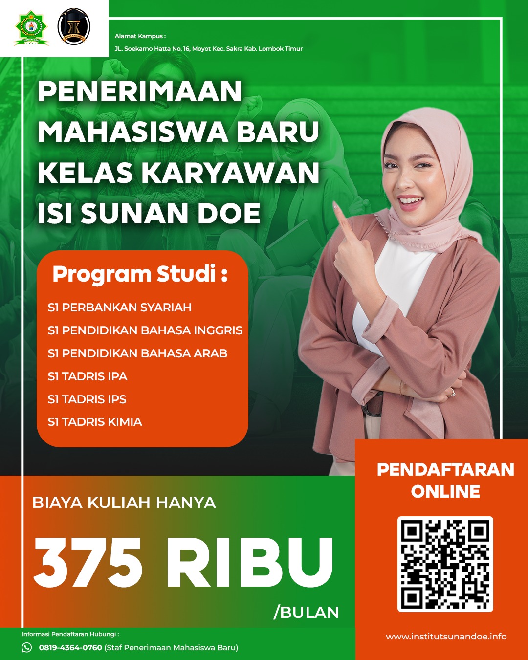 Kuliah Kelas Karyawan Biaya Murah di Institut Sunan Doe