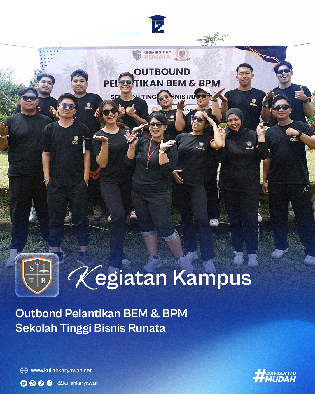 Outbound pelantikan BEM dan BPM Sekolah Tinggi Bisnis Runata