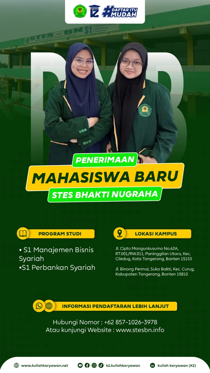Pendaftaran Kuliah Prodi Perbankan Syariah Kampus STES Bhakti Nugraha 