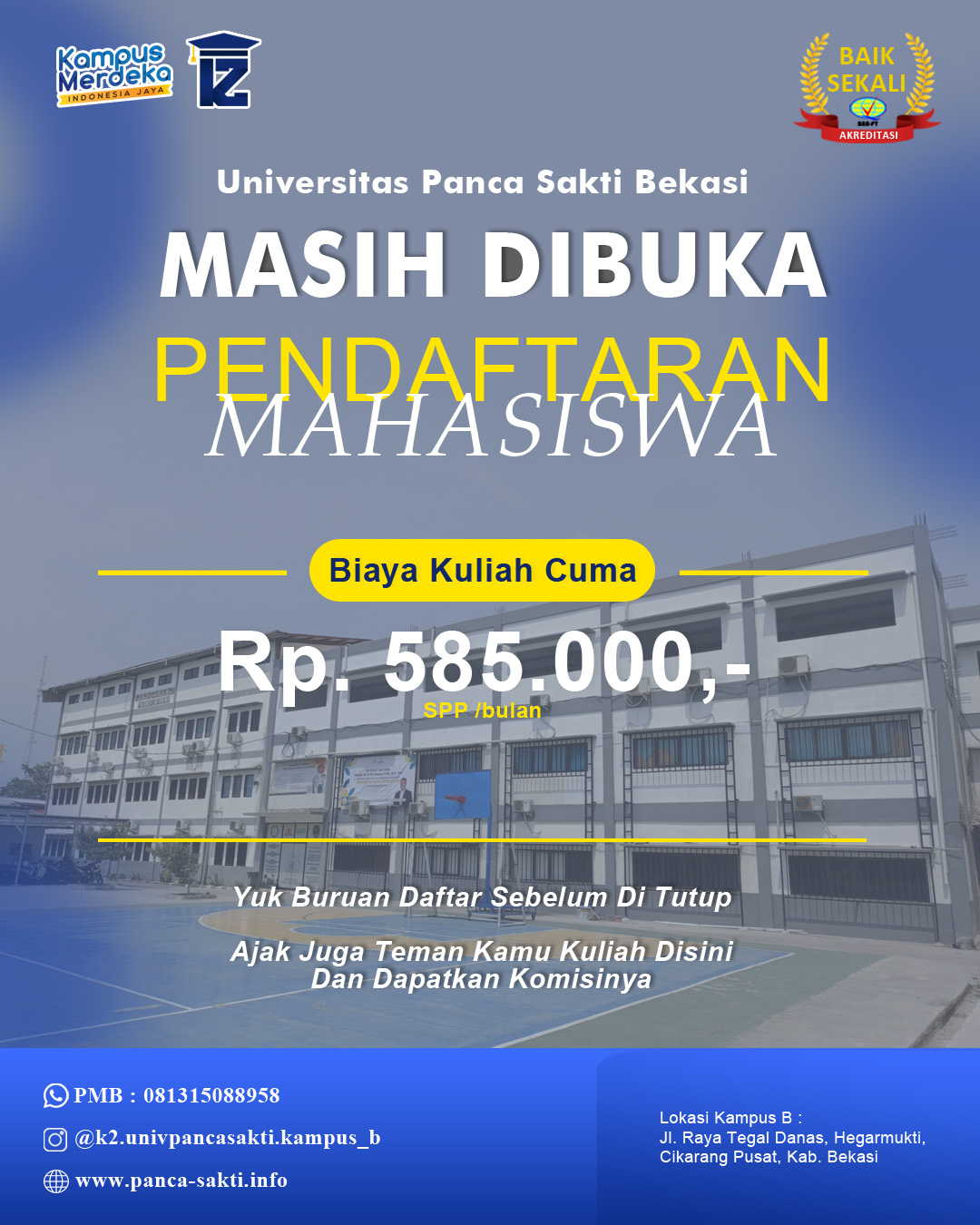 Kuliah Dengan Biaya Murah di Universitas Panca Sakti