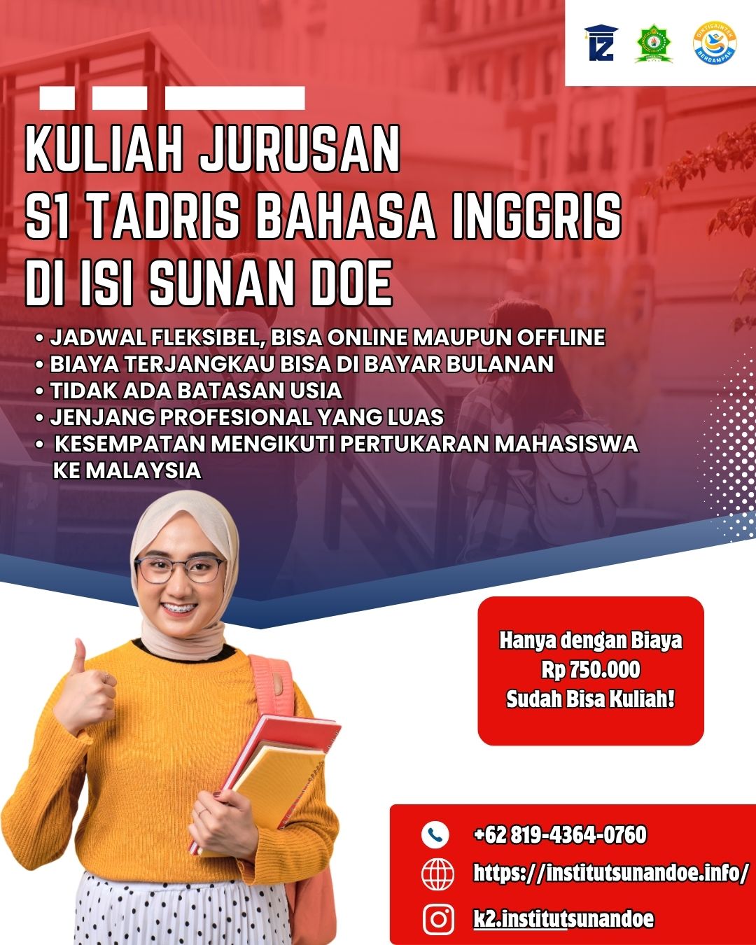 Kuliah Jurusan S1 Pendidikan Inggris Online di Institut Studi Islam Sunan Doe
