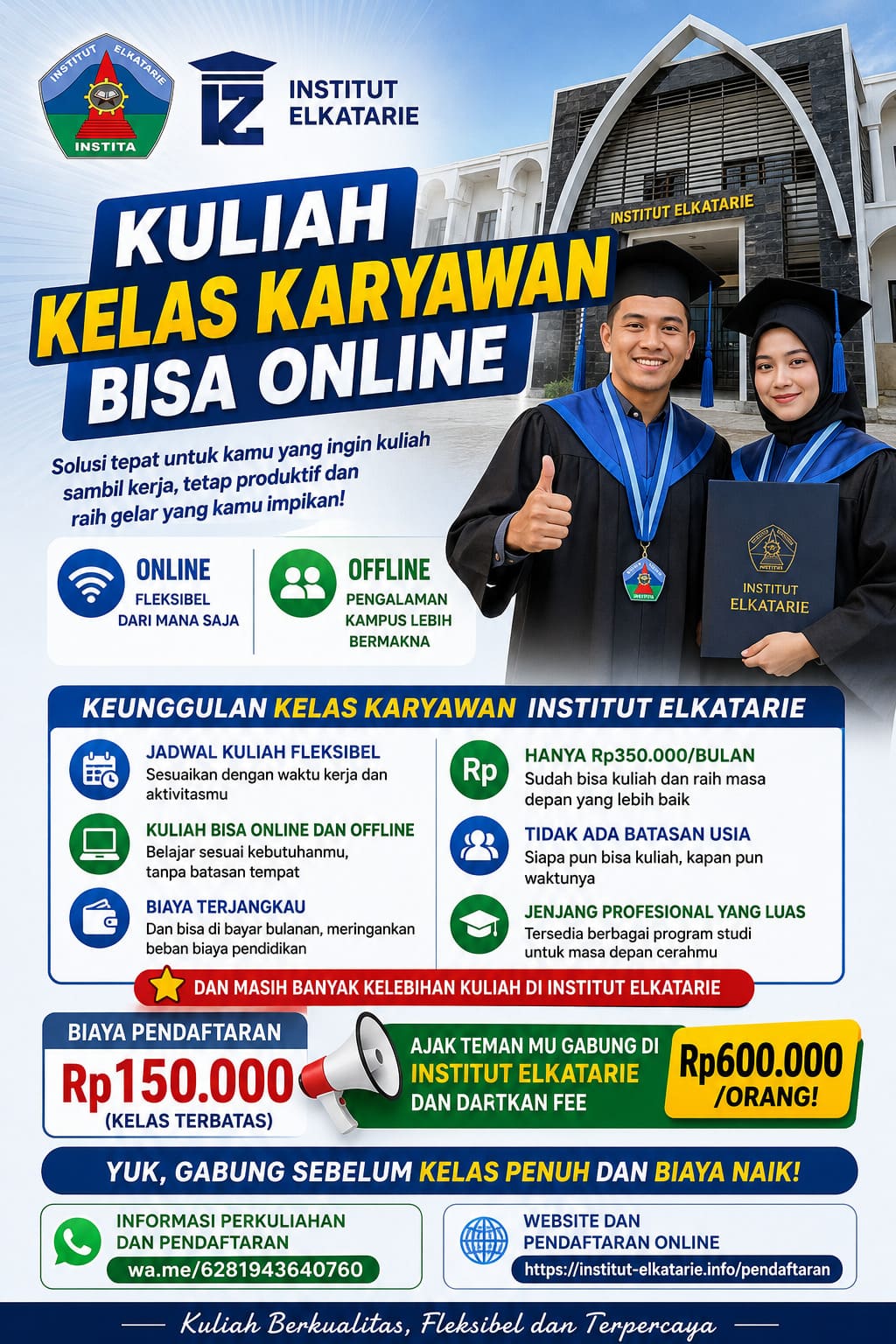 Kuliah Kelas Karyawan Bisa Online di Institut ElKatarie Lombok