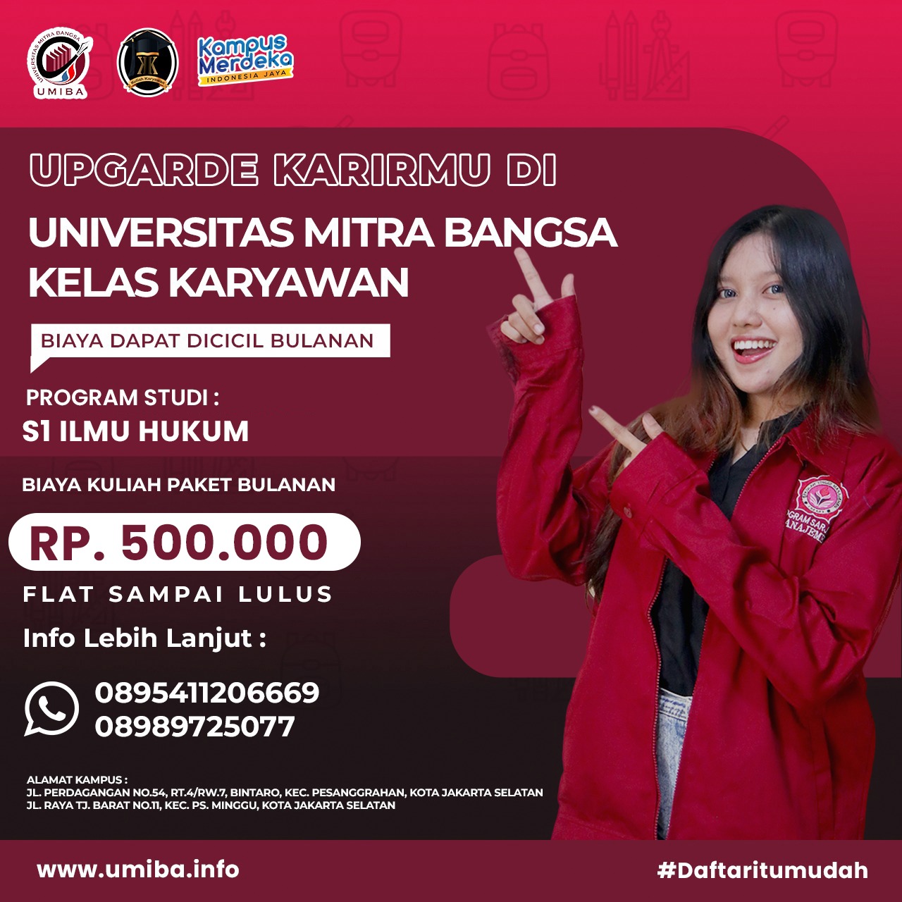 Daftar Kuliah Jurusan S1 Ilmu Hukum Kampus UMIBA Jakarta