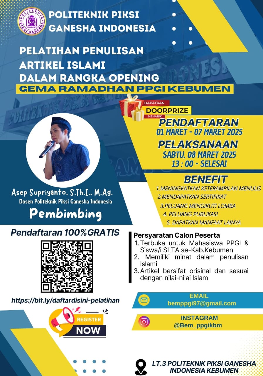 Pelatihan Penulisan Artikel Islami Dalam Rangka Gema Ramadhan PPGI Kebumen