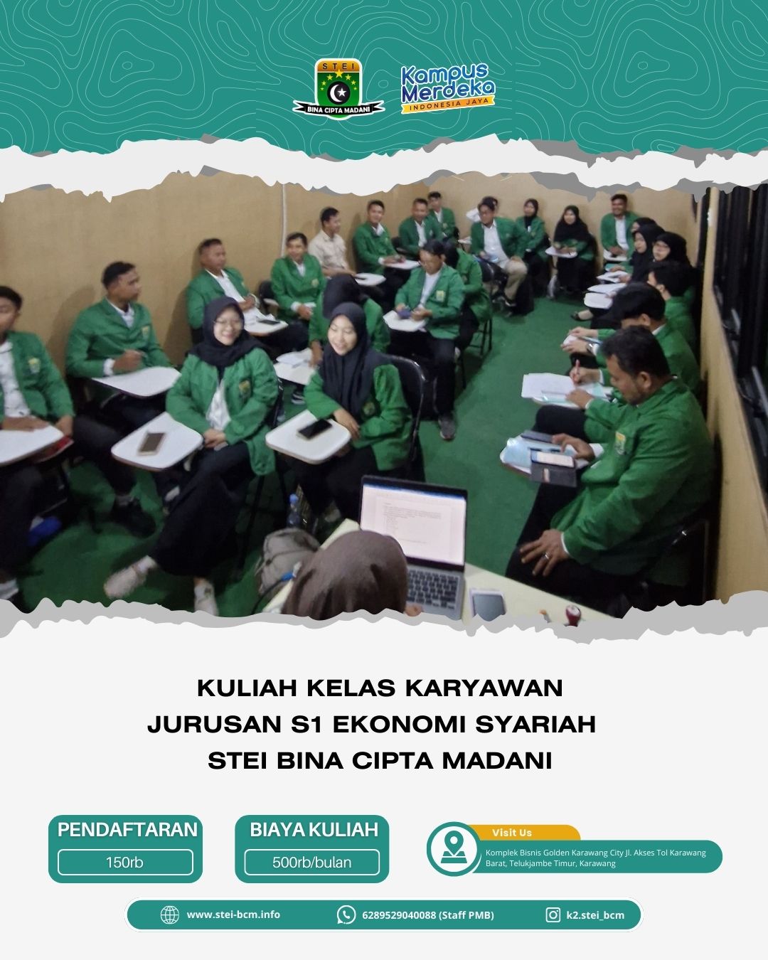 Kelebihan kuliah kelas karyawan jurusan Ekonomi Syariah STEI Bina Cipta Madani