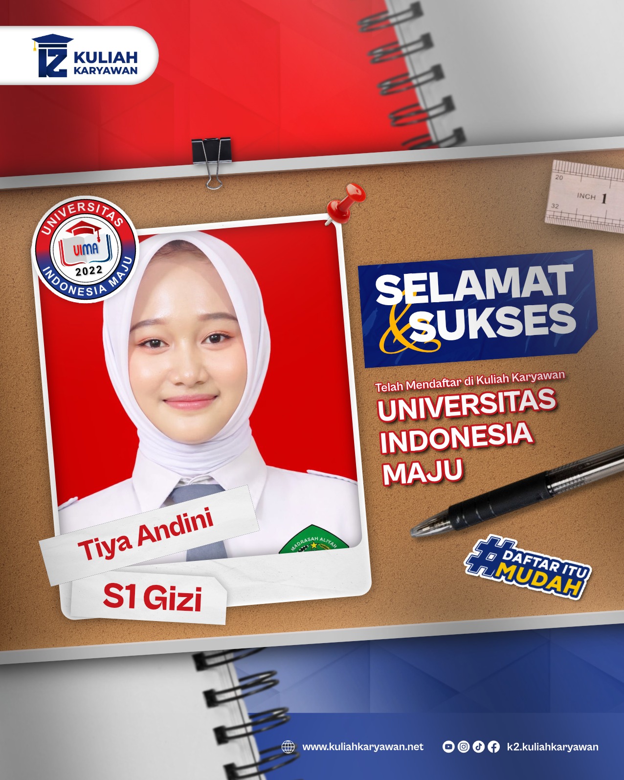 Penerimaan Mahasiswa Baru Kuliah Karyawan UIMA