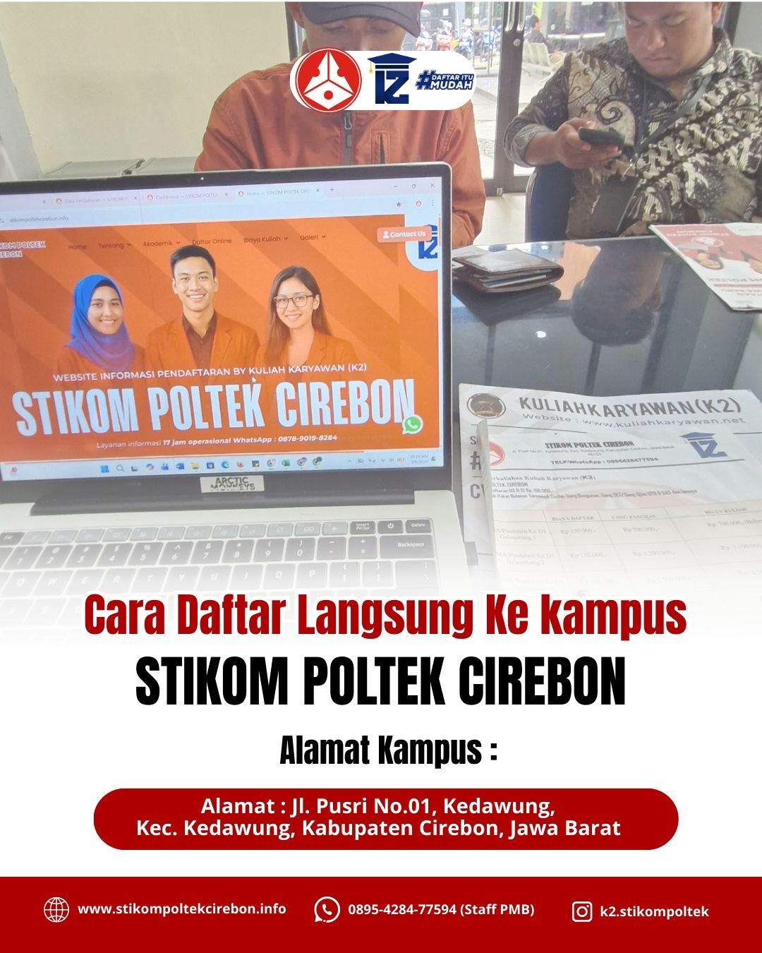 Cara daftar langsung ke kampus K2 STIKOM Poltek Cirebon