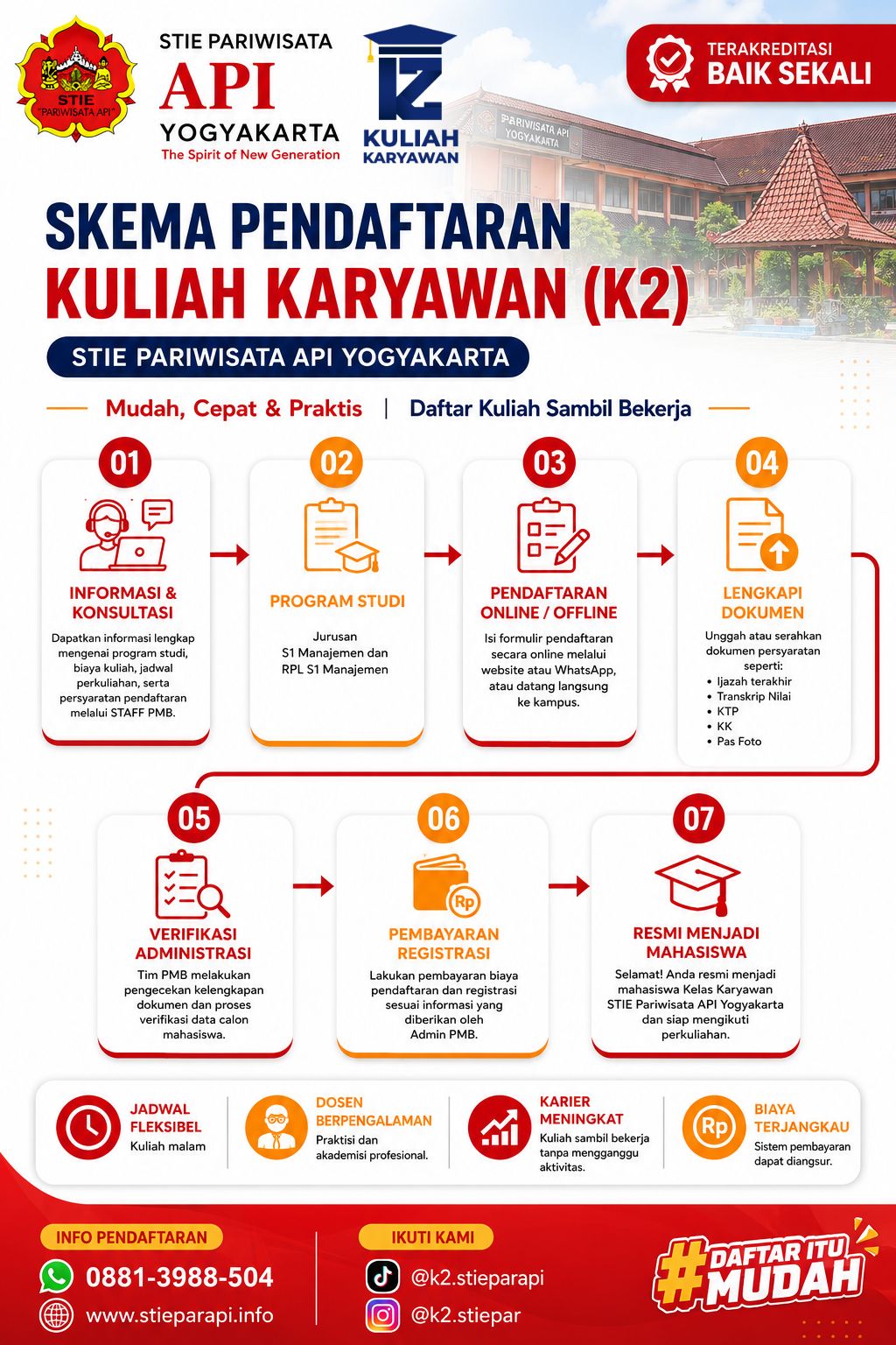 Kuliah Karyawan K2 STIE Pariwisata API Yogyakarta dengan Jadwal Fleksibel dan Biaya Terjangkau