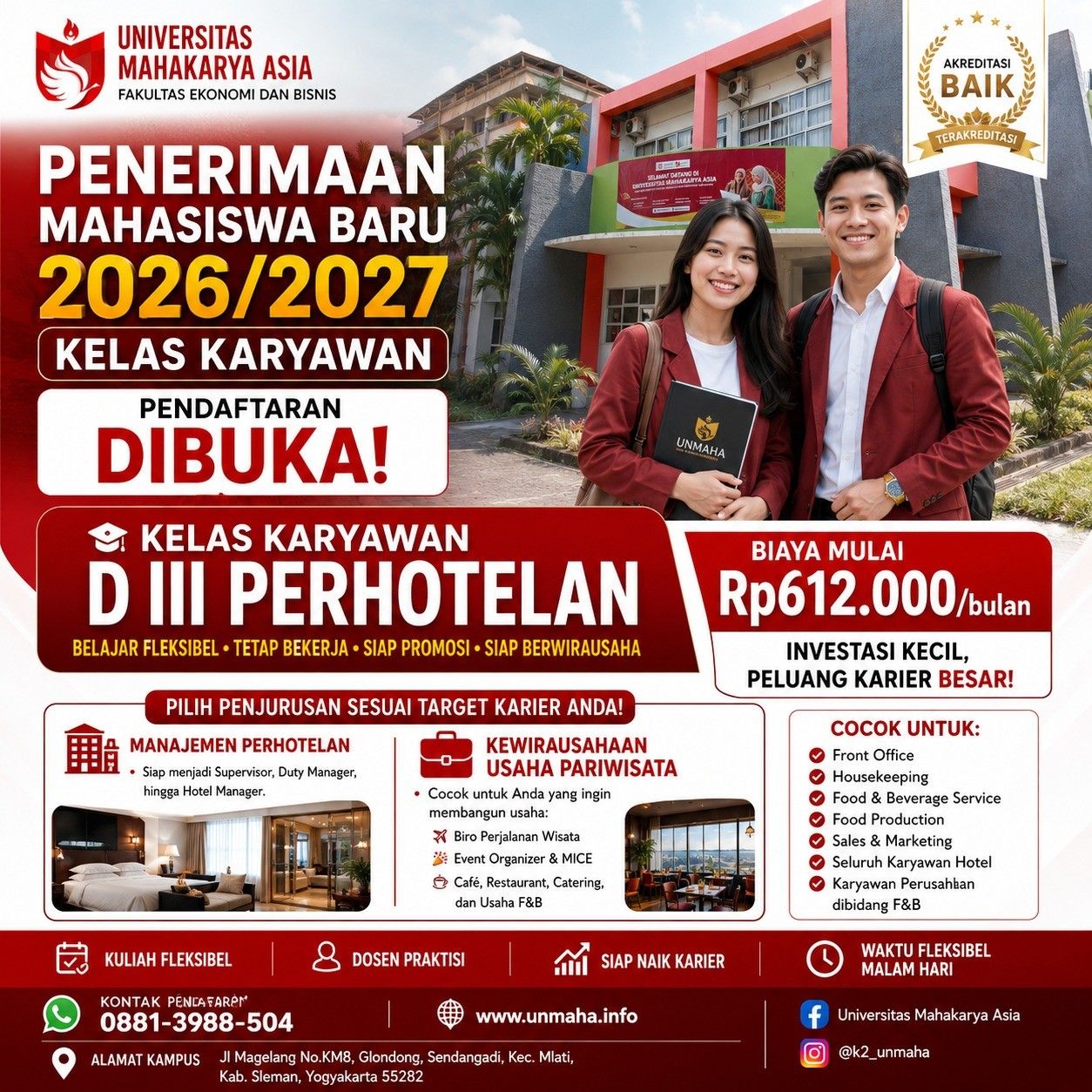 Raih Karier di Industri Hospitality melalui Kuliah Karyawan (K2) D3 Perhotelan di Universitas Mahaka