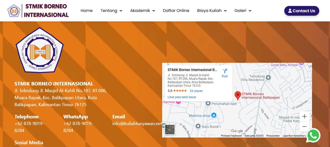LOKASI DAN HARGA KAMPUS S1 STMIK BORNEO INTERNASIONAL