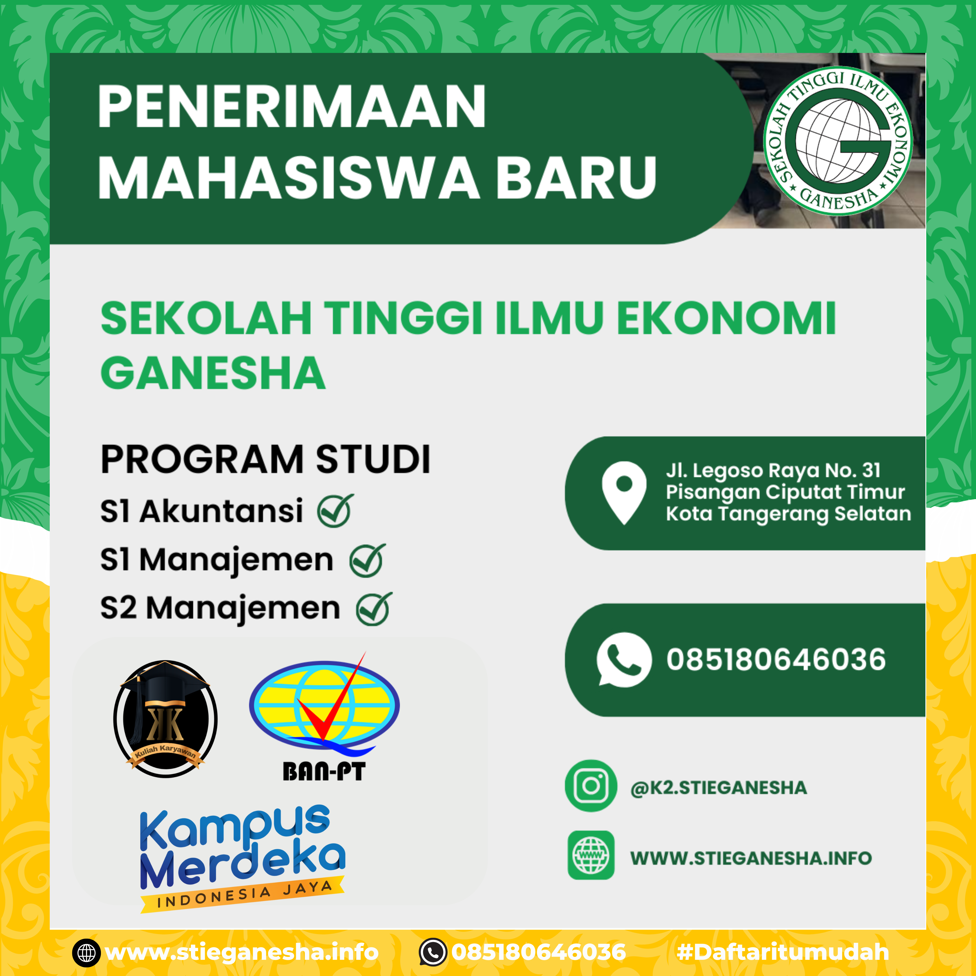 Segera Bergabung di Sekolah Tinggi Ilmu Ekonomi Ganesha