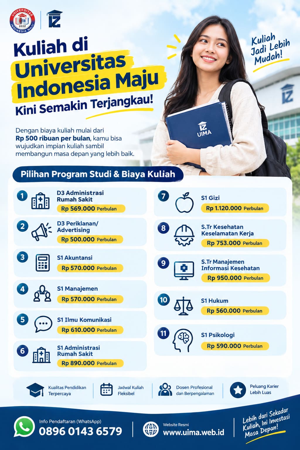 Kuliah Mulai 500 Ribuan Per Bulan Bisa Kuliah Di Universitas Indonesia Maju