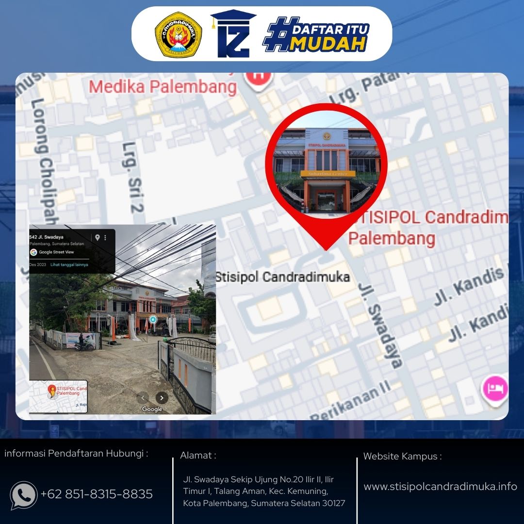 Lokasi Kampus STISIPOL Candradimuka Palembang 