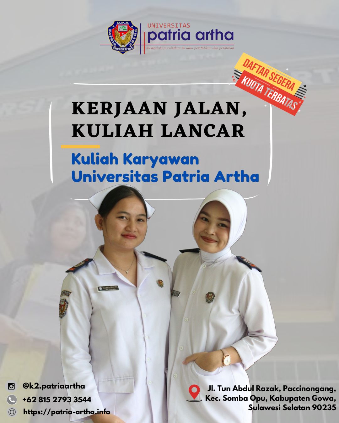 Jadwal Kuliah Karyawan Jurusan S1 Akuntansi Universitas Patria Artha