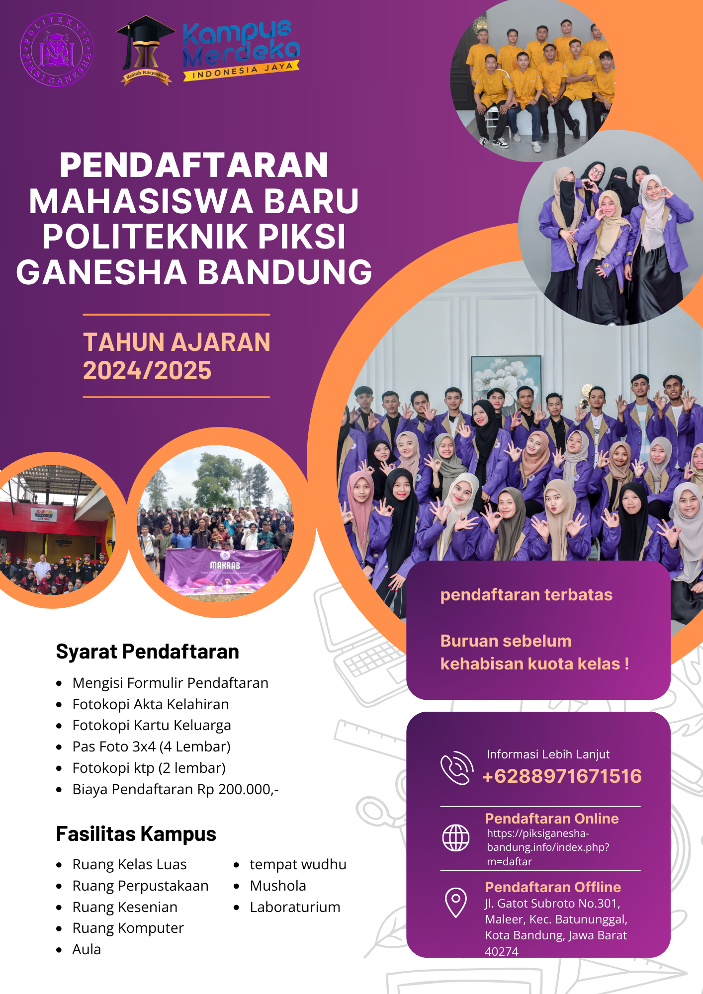 Pendaftaran Politeknik Piksi Ganesha Bandung