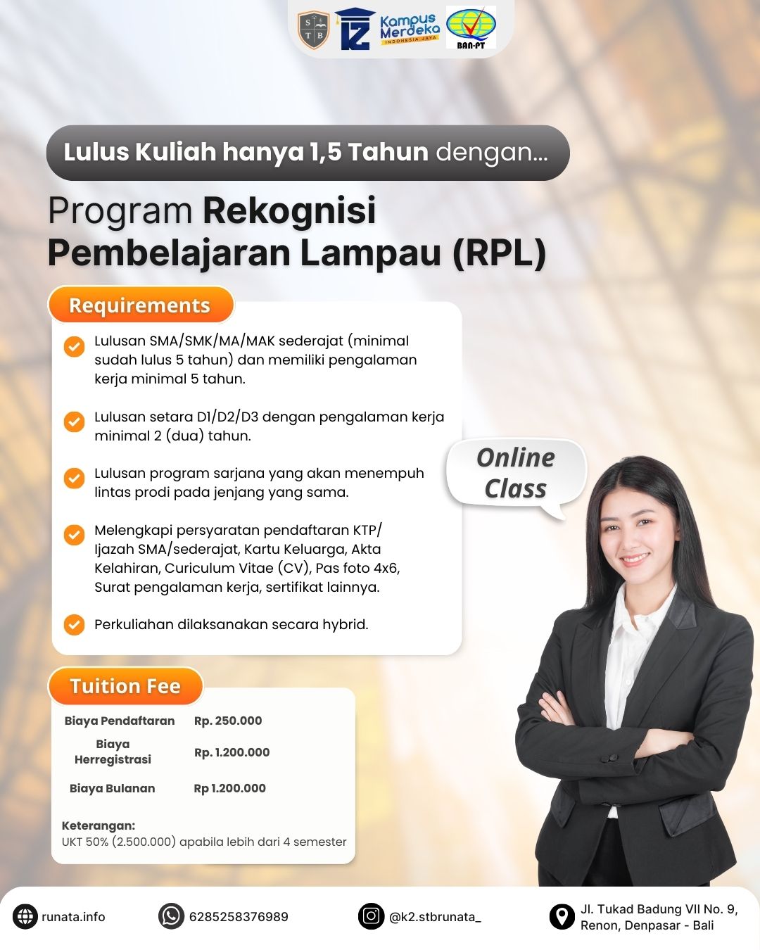 Kuliah Cepat di Sekolah Tinggi Bisnis Runata