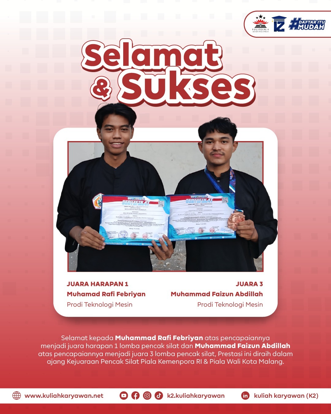 Mahasiswa Vokasi Semen Indonesia Siap Berprestasi di Berbagai Bidang