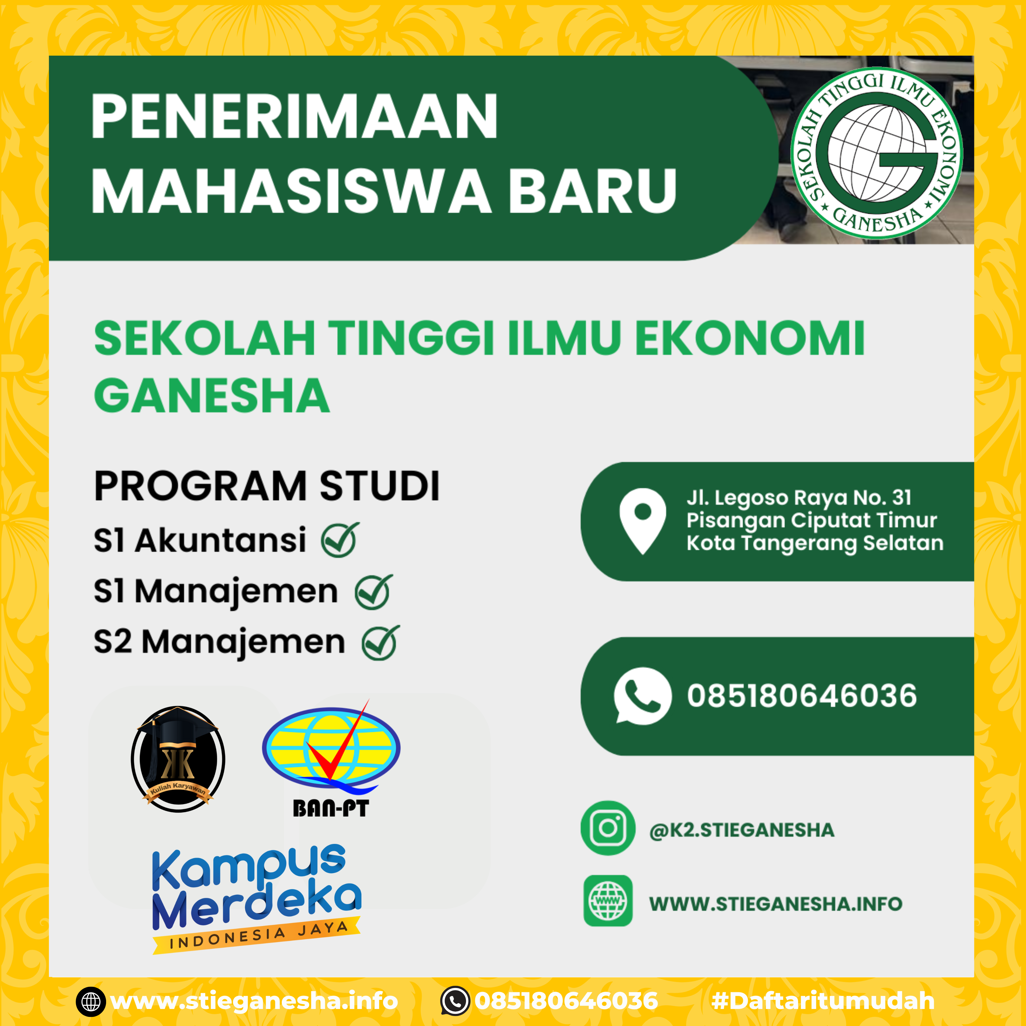 Kuliah Sambil Kerja Dengan Biaya Yang Terjangkau di STIE Ganesha