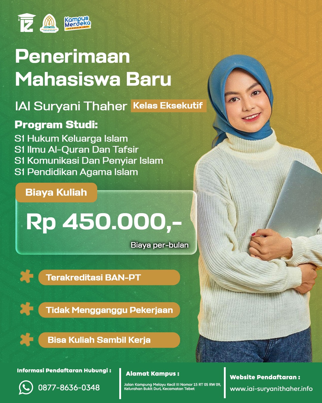 Penerimaan Mahasiswa Baru Kelas Karyawan IAI Suryani Thaher 2026