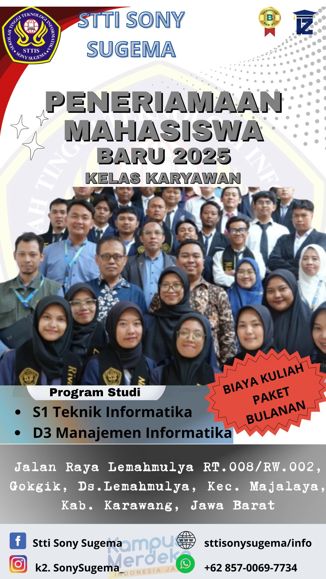 Informasi daftar kuliah dan alamat kampus STTI Sony Sugema 