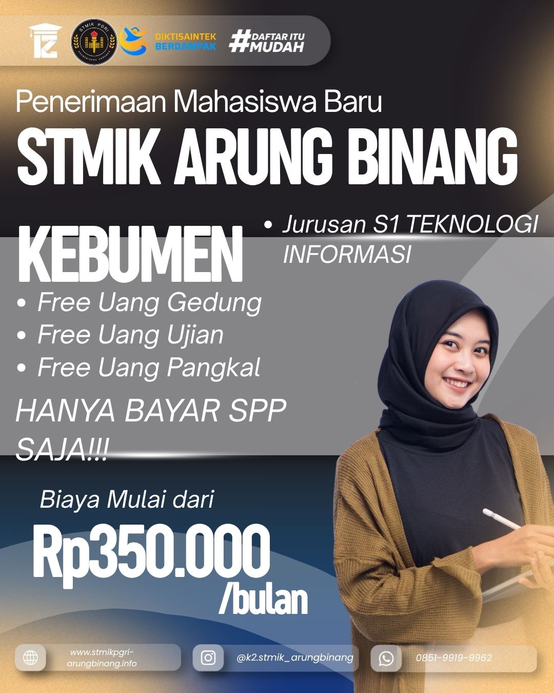 Pendaftaran Kuliah STMIK PGRI ARUNG BINANG KEBUMEN masih dibuka 