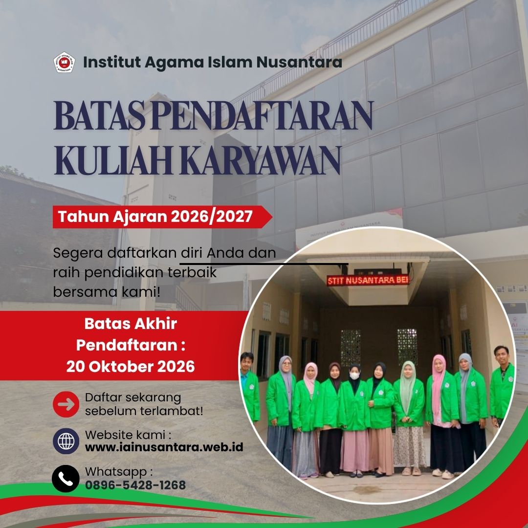 Batas Pendaftaran Kuliah di IAI Nusantara Bekasi