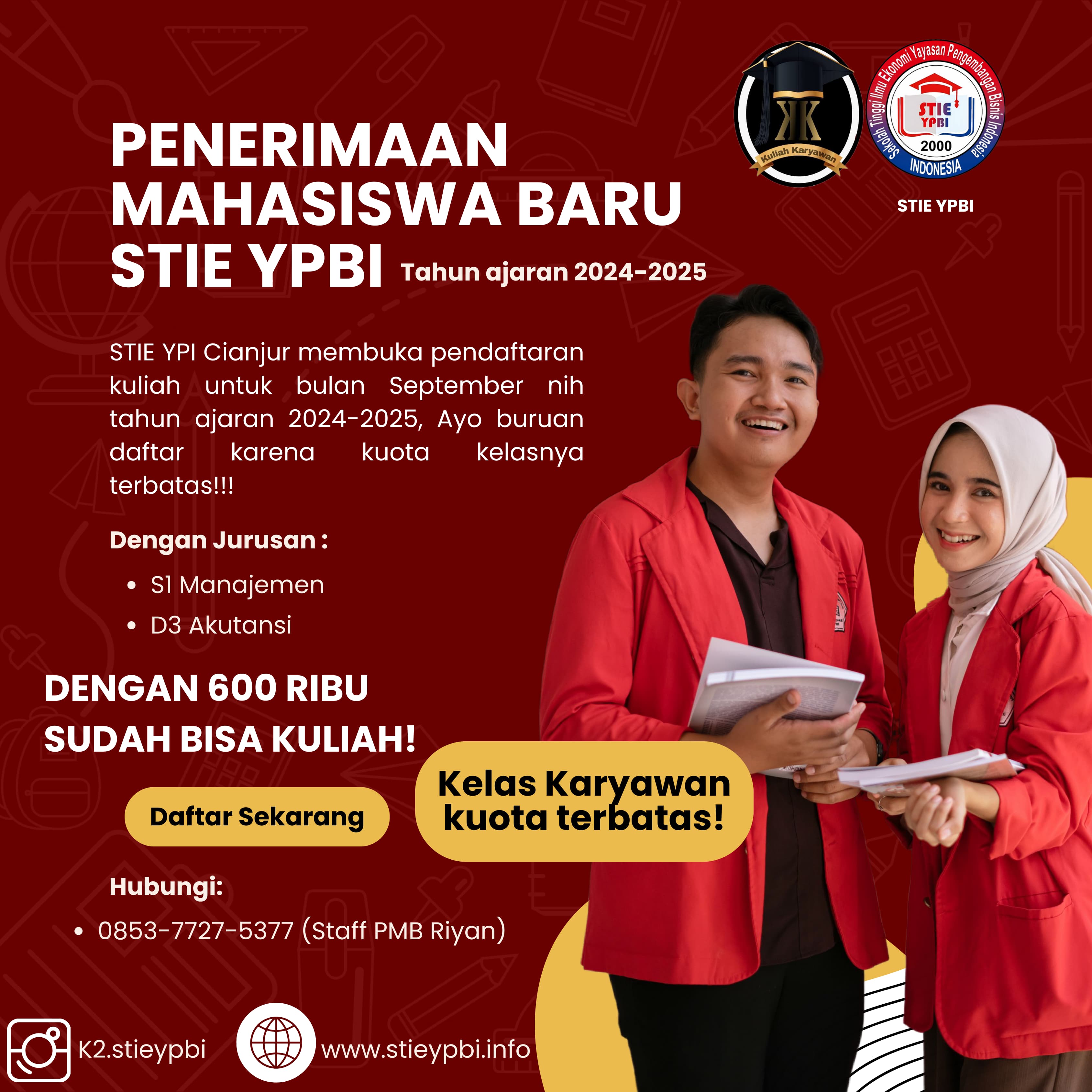 Penerimaan Mahasiswa Baru STIE YPBI Cianjur Tahun ajaran 2024 2025