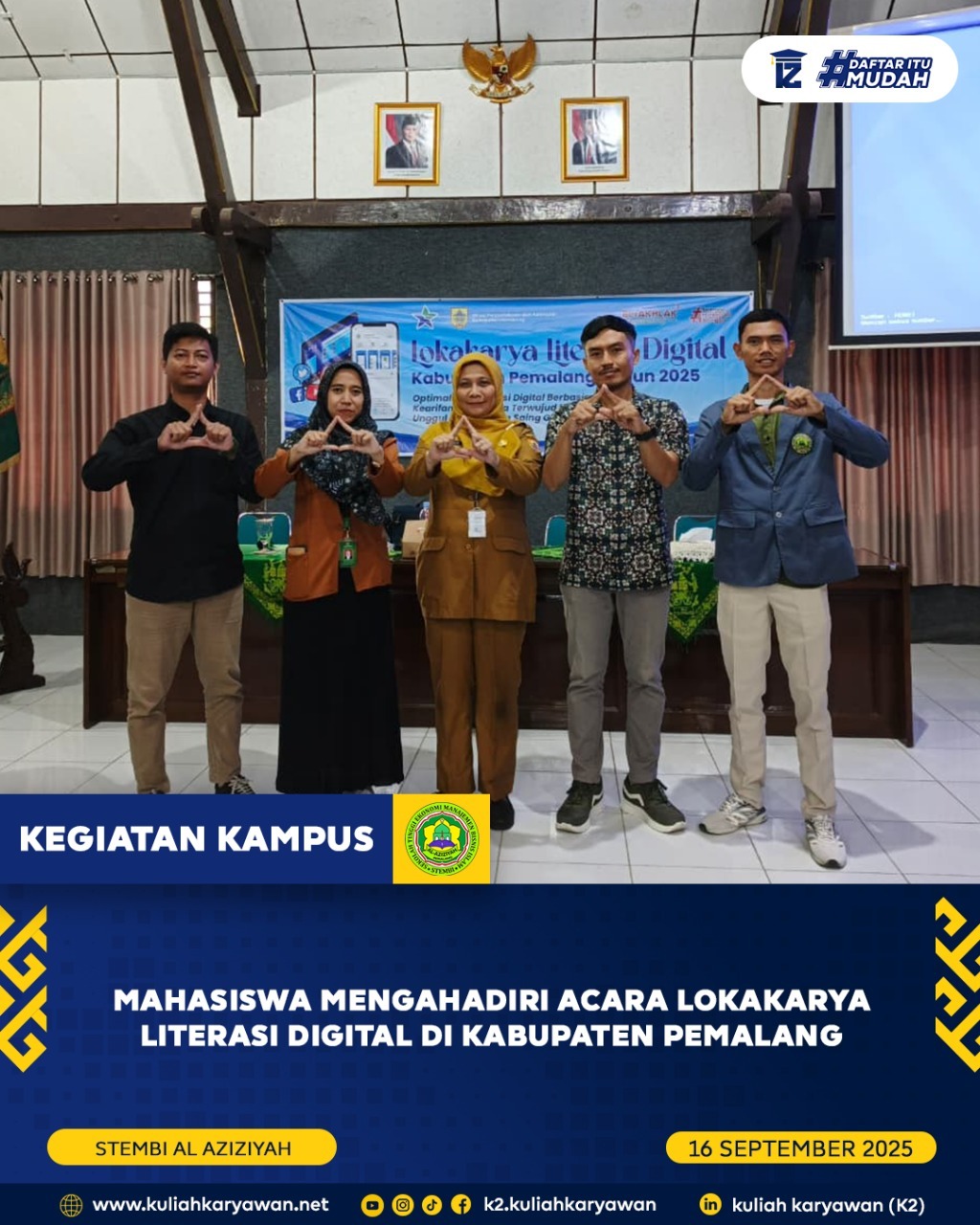Mahasiswa Stembi Al Aziziyah Pemalang Menghadiri Acara Lokakarya Literasi Digital