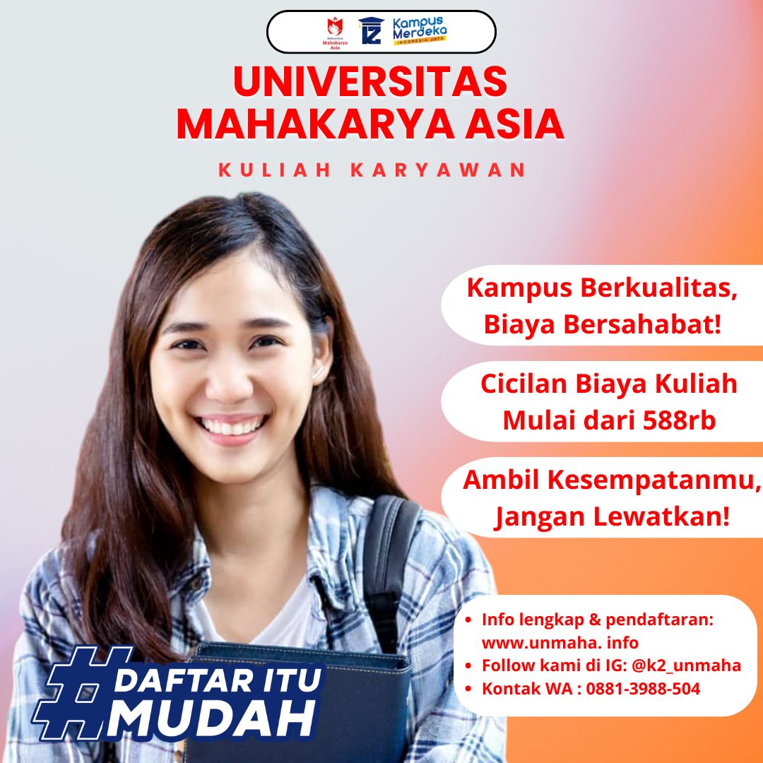 Kuliah Karyawan dengan Cicilan Murah Mulai 588.000 di K2 UNMAHA