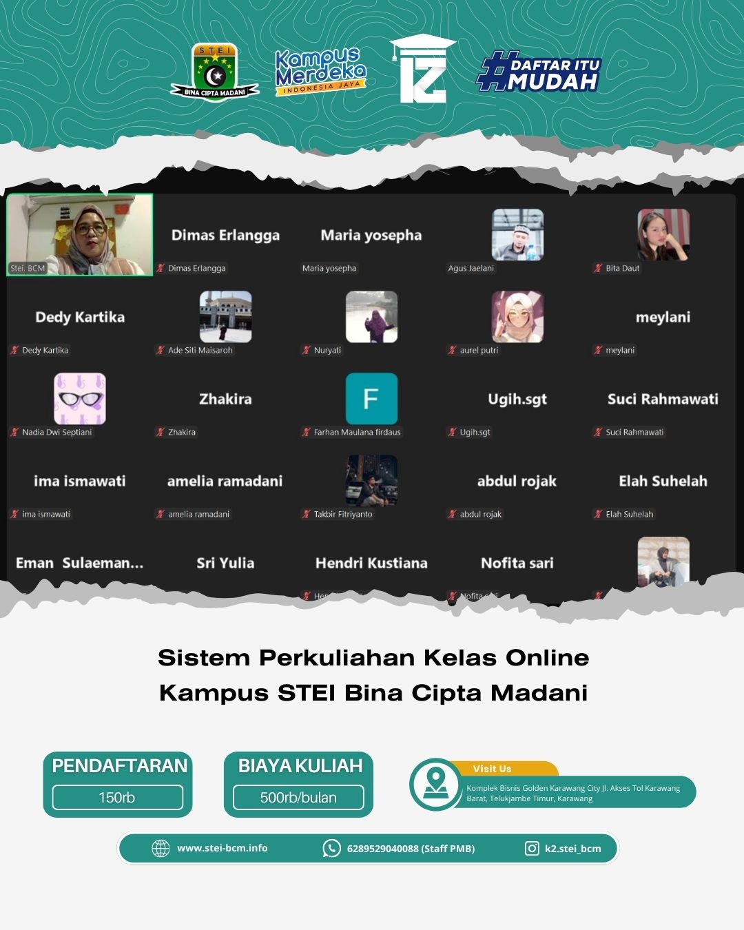 Sistem Perkuliahan kelas online STEI Bina Cipta Madani