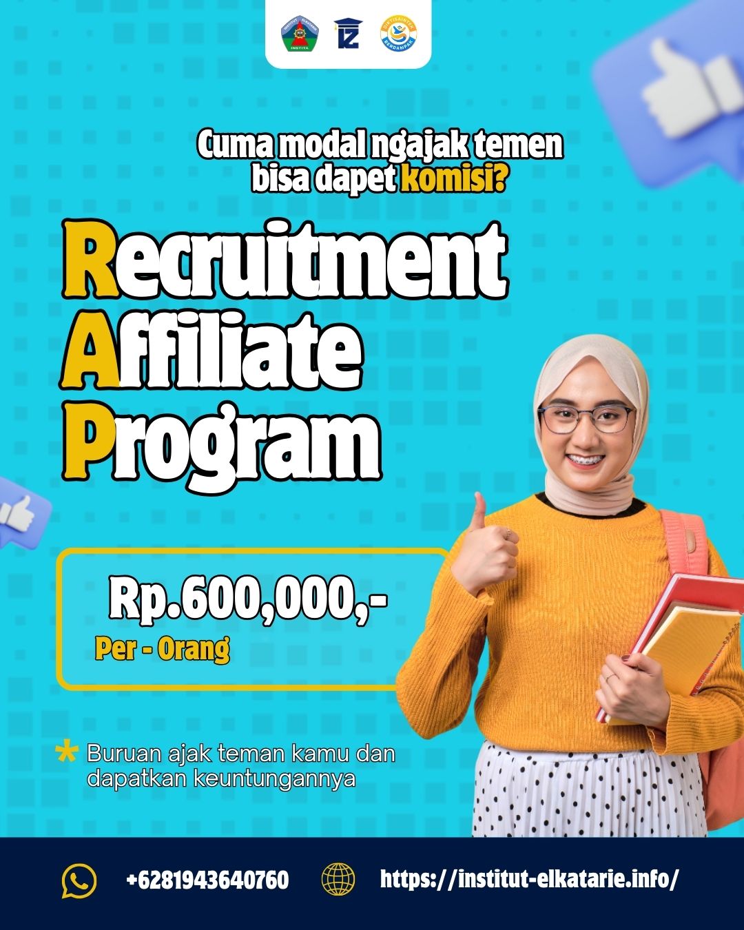 Ajak Kerabatmu Gabung di Institut ElKatarie dan Dapatkan Fee Rp600000