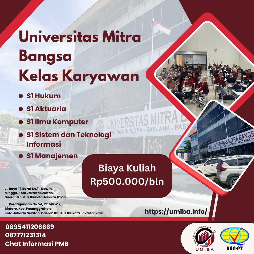 Rincian Biaya Kuliah Universitas Mitra Bangsa K2