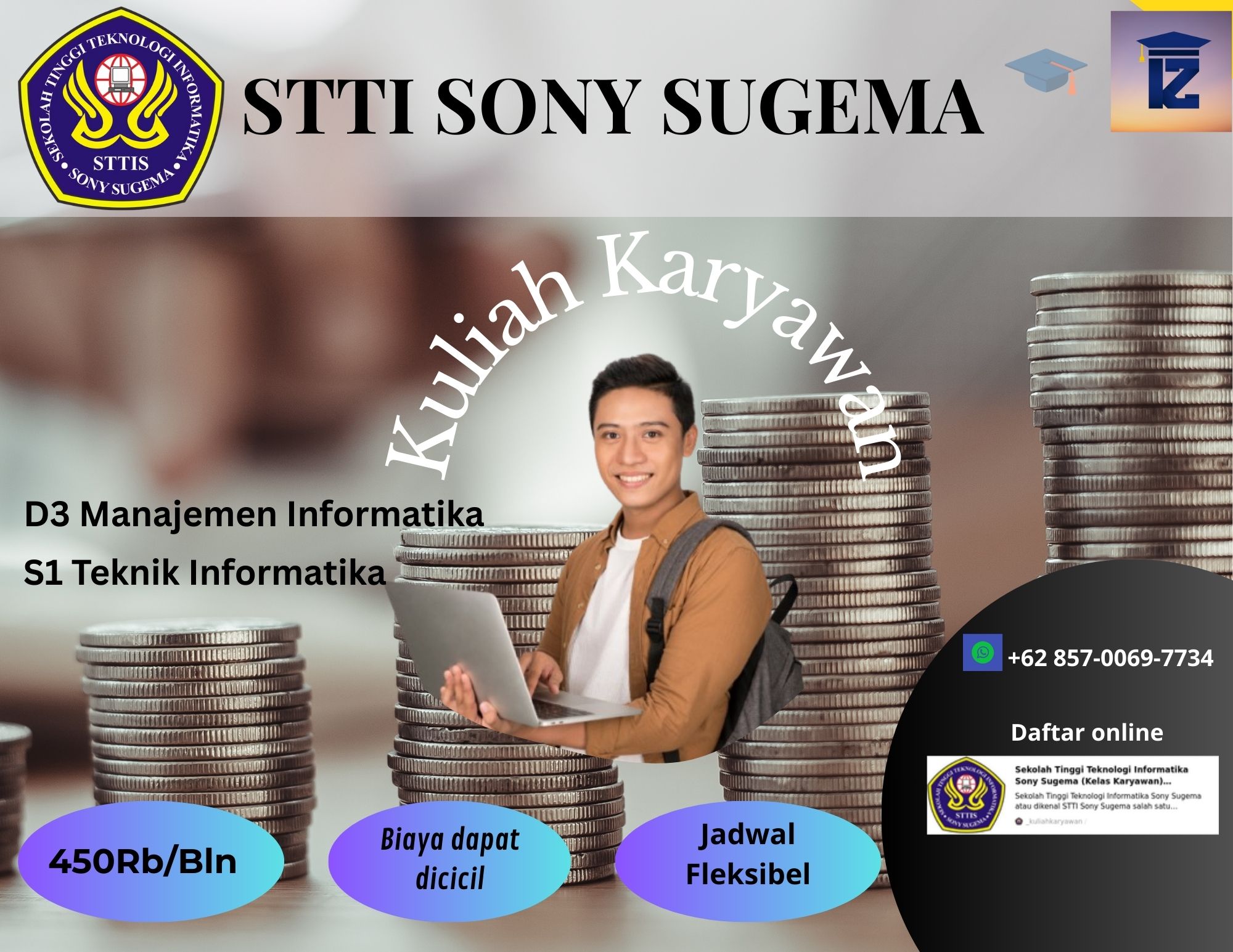Beasiswa Pendidikan  khusus kelas karyawan STTI Sony Sugema karawang