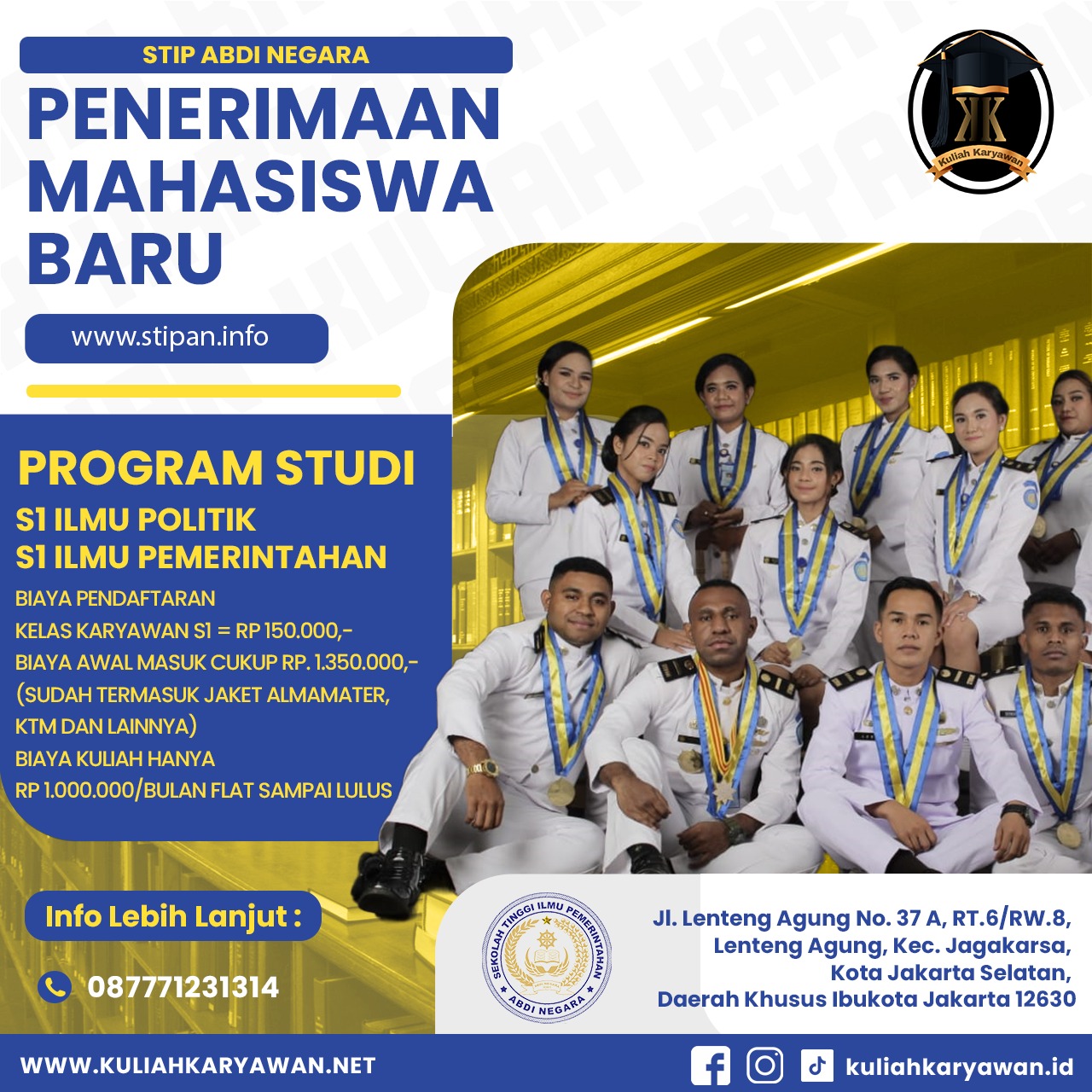 Kuliah karyawan Ilmu Pemerintahan di Tanjung Barat