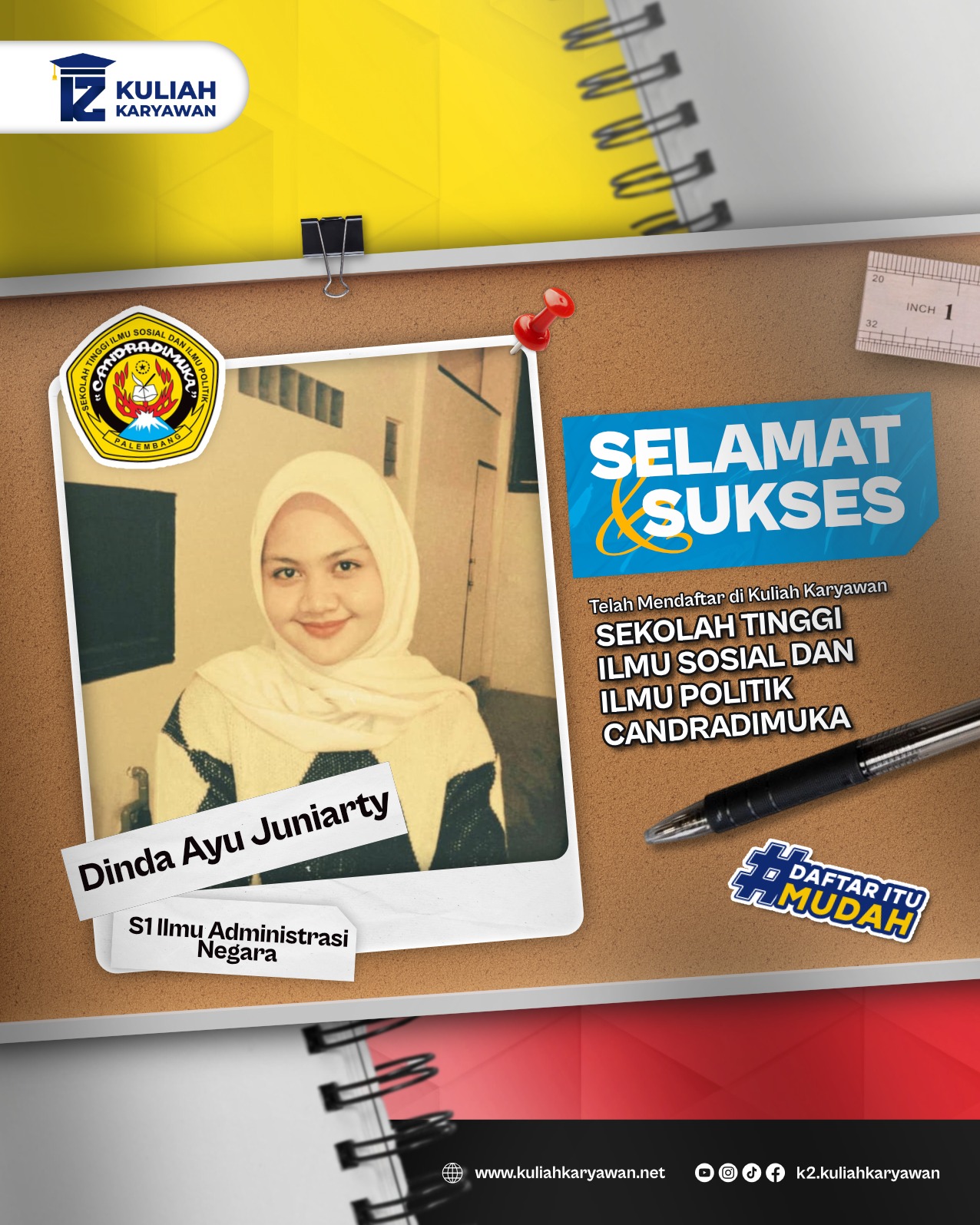Prodi S1 Ilmu Administrasi Negara Kampus STISIPOL Candradimuka Palembang